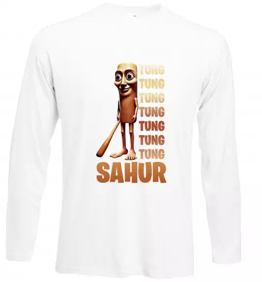 Лонгслів Tung tung tung sahur Білий фото