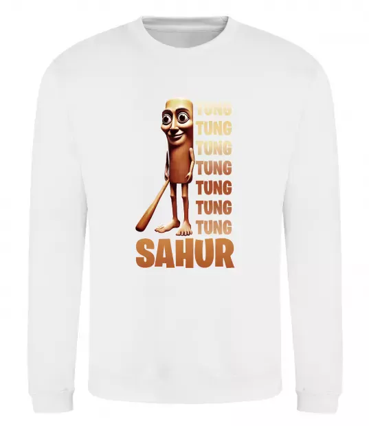 Свитшот Tung tung tung sahur Белый фото