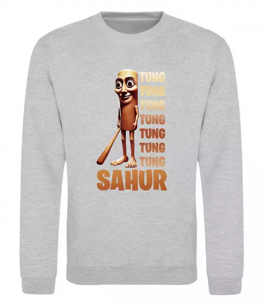 Свитшот Tung tung tung sahur Серый меланж фото