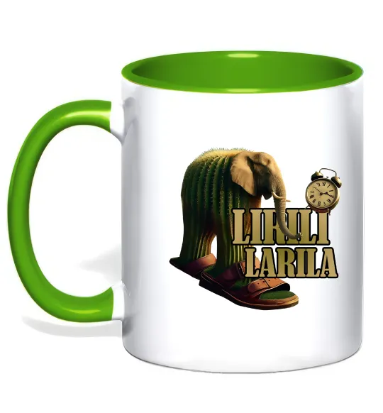 Чашка з кольоровою ручкою Lirili larila Лаймовий фото