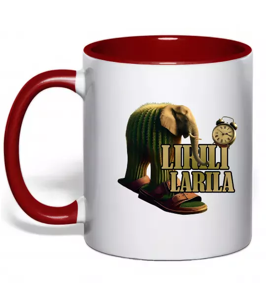 Чашка с цветной ручкой Lirili larila Красный фото