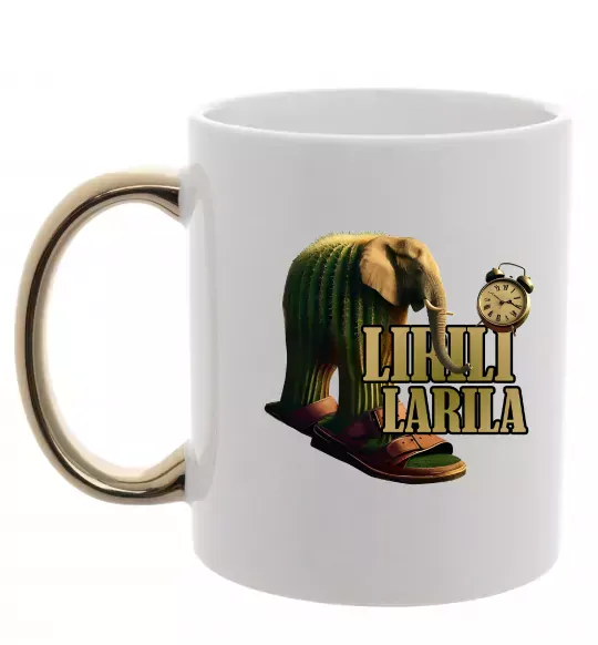 Чашка с цветной ручкой Lirili larila Золото фото