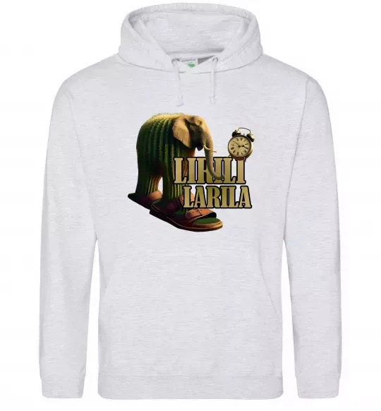 Чоловіча толстовка (худі) Lirili larila Сірий меланж фото