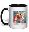 Чашка з кольоровою ручкою Trippi troppi Чорний фото