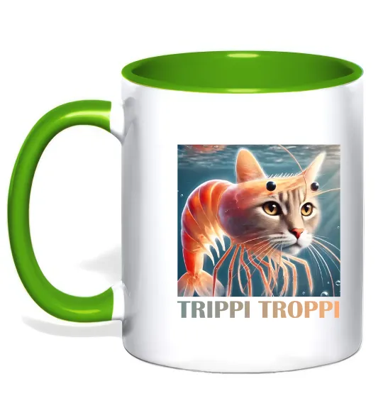 Чашка з кольоровою ручкою Trippi troppi Лаймовий фото