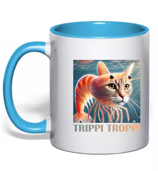 Чашка з кольоровою ручкою Trippi troppi Блакитний фото