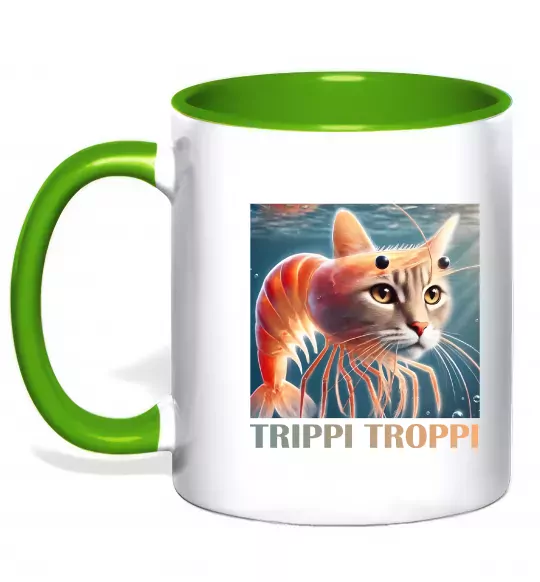 Чашка з кольоровою ручкою Trippi troppi Зелений фото