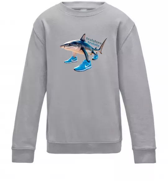 Детский Свитшот Tralalero tralala Серый меланж фото