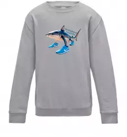 Детский Свитшот Tung tung tung sahur Серый меланж фото Детский Свитшот Tung tung tung sahur Серый меланж фото