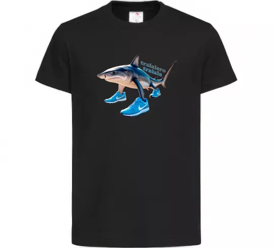 Дитяча футболка Tralalero tralala Чорний фото