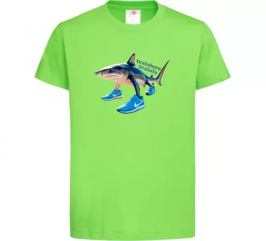 Дитяча футболка Tralalero tralala Лаймовий фото