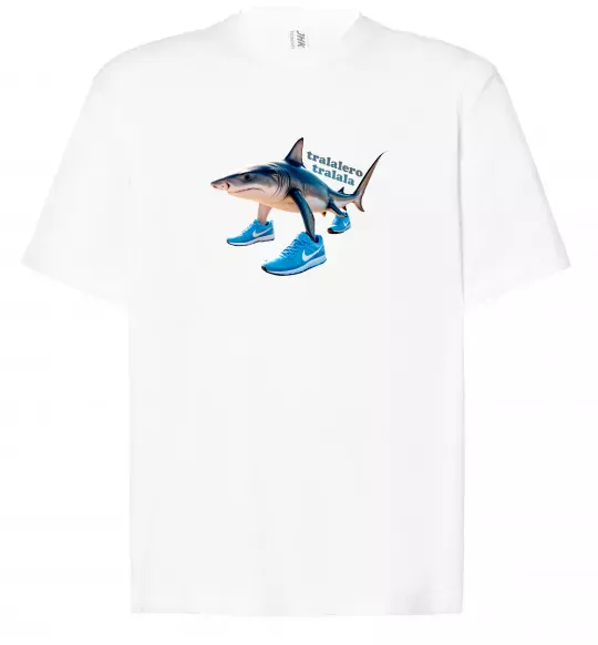 Футболка Оверсайз Tralalero tralala Білий фото