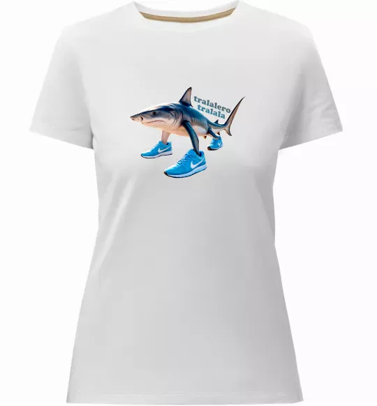 Женская премиум футболка Tralalero tralala Белый фото