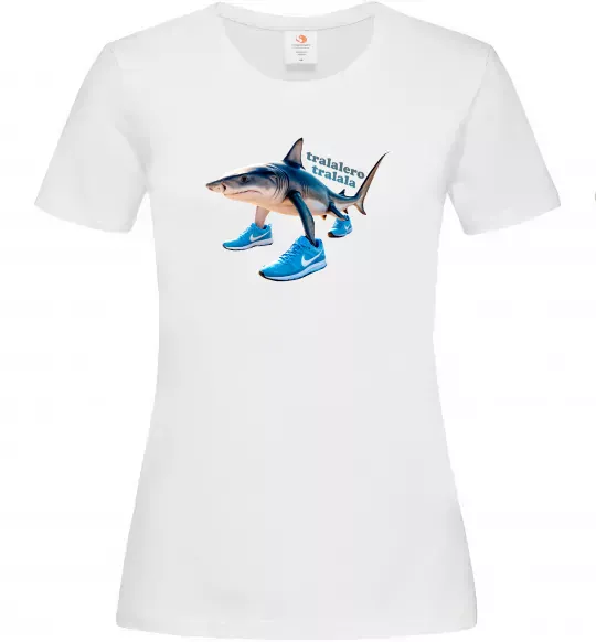 Женская футболка Tralalero tralala Белый фото