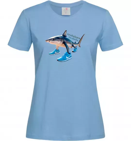 Женская футболка Tralalero tralala Голубой фото