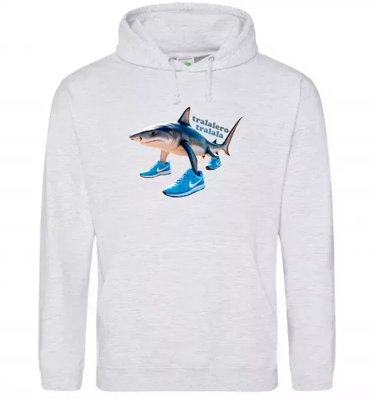 Женская толстовка (худи) Tralalero tralala Серый меланж фото