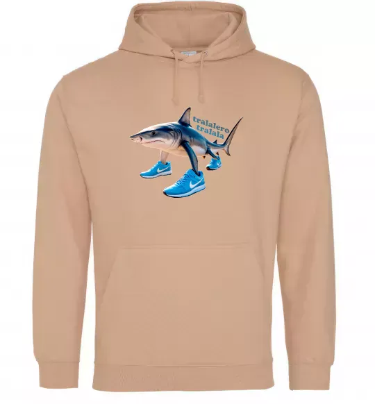 Женская толстовка (худи) Tralalero tralala Песочный фото