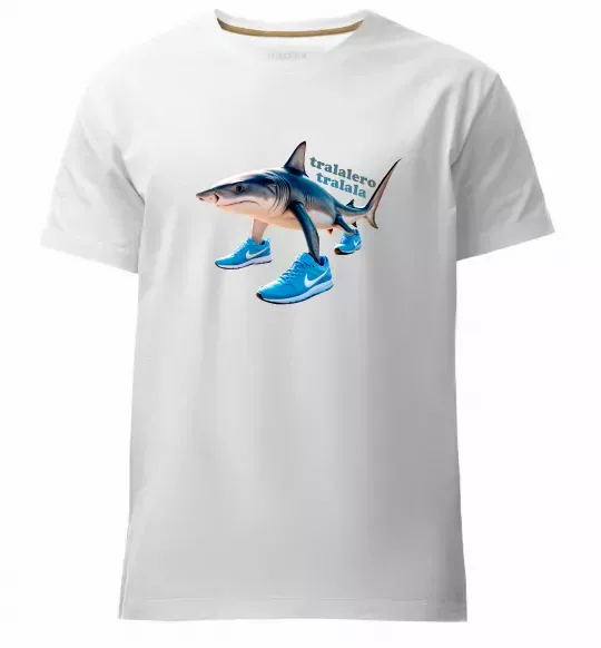 Чоловіча преміум футболка Tralalero tralala Білий фото