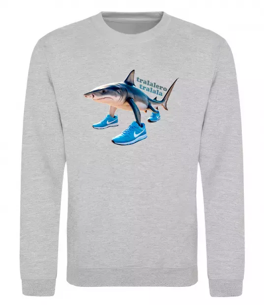 Свитшот Tralalero tralala Серый меланж фото