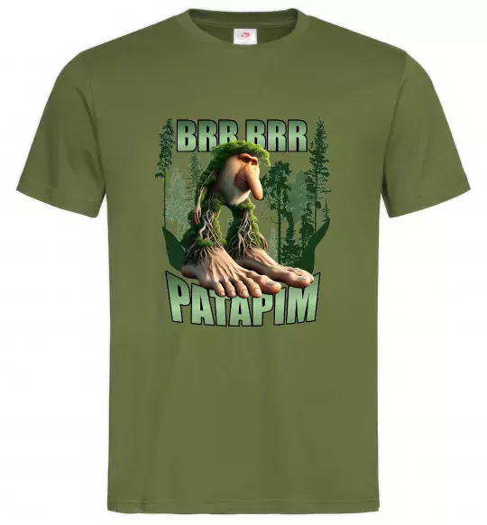 Чоловіча футболка Brr brr patapim Оливковий фото