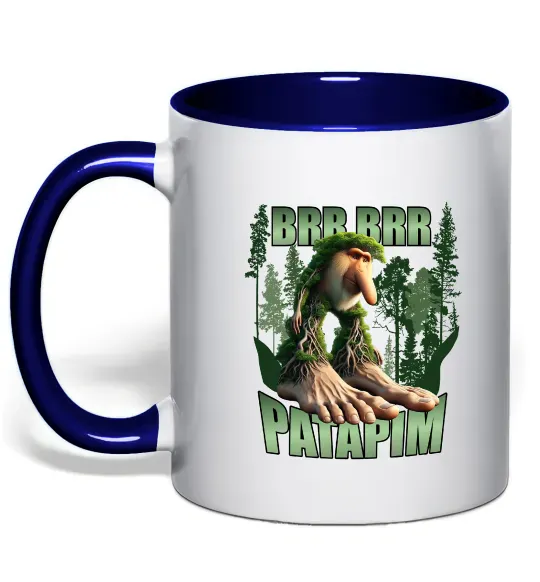 Чашка з кольоровою ручкою Brr brr patapim Глибокий темно-синій фото