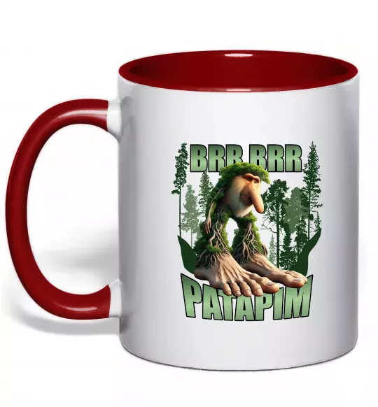 Чашка з кольоровою ручкою Brr brr patapim Червоний фото