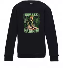 Детский Свитшот Tung tung tung sahur Серый меланж фото Детский Свитшот Tung tung tung sahur Серый меланж фото