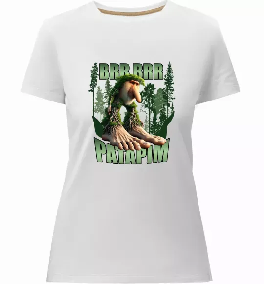 Жіноча преміум футболка Brr brr patapim Білий фото