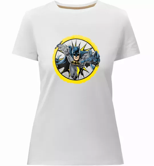 Женская премиум футболка Бетмен комікс Белый фото
