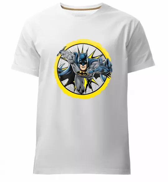 Мужская премиум футболка Бетмен комікс Белый фото