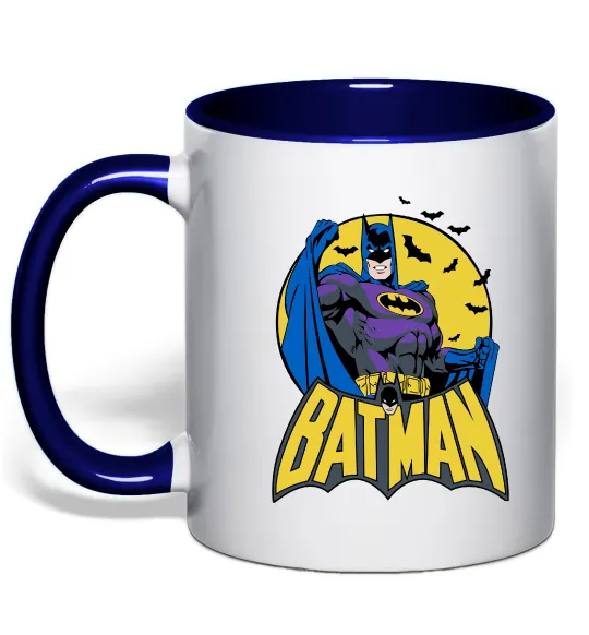 Чашка с цветной ручкой Batman летючі миші Глубокий темно-синий фото