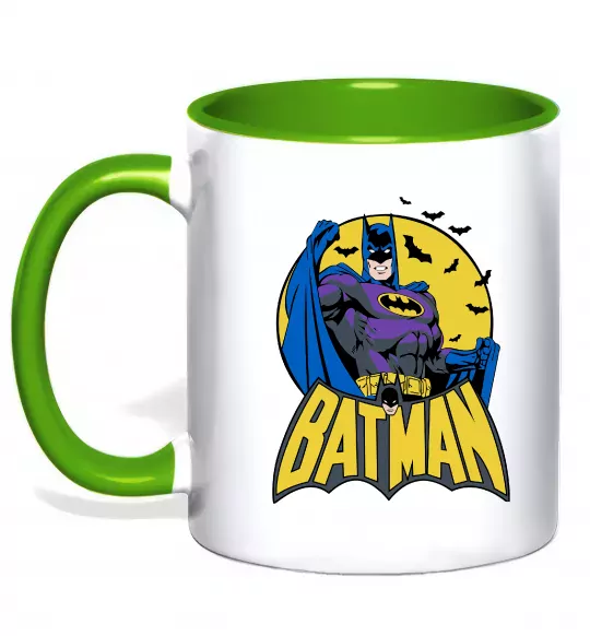 Чашка с цветной ручкой Batman летючі миші Зеленый фото