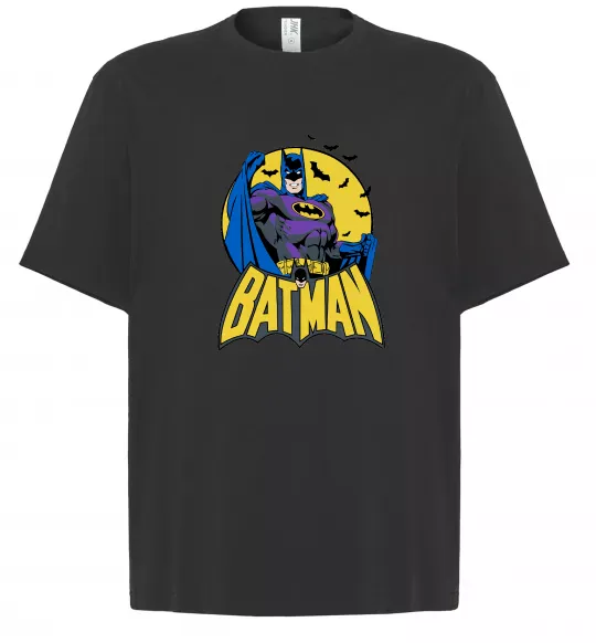Футболка Оверсайз Batman летючі миші Чорний фото