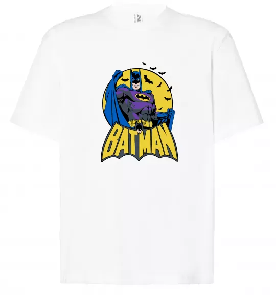 Футболка Оверсайз Batman летючі миші Білий фото