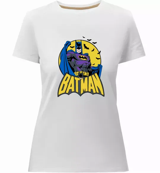 Женская премиум футболка Batman летючі миші Белый фото