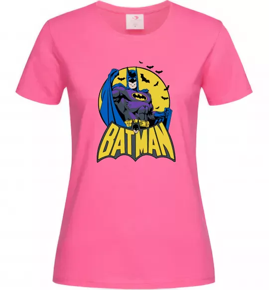 Женская футболка Batman летючі миші Ярко-розовый фото