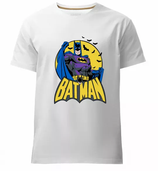 Чоловіча преміум футболка Batman летючі миші Білий фото