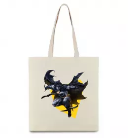 Эко-сумка Бетмен в польоті Бежевый фото