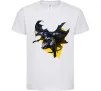 Дитяча футболка Бетмен в польоті Білий фото