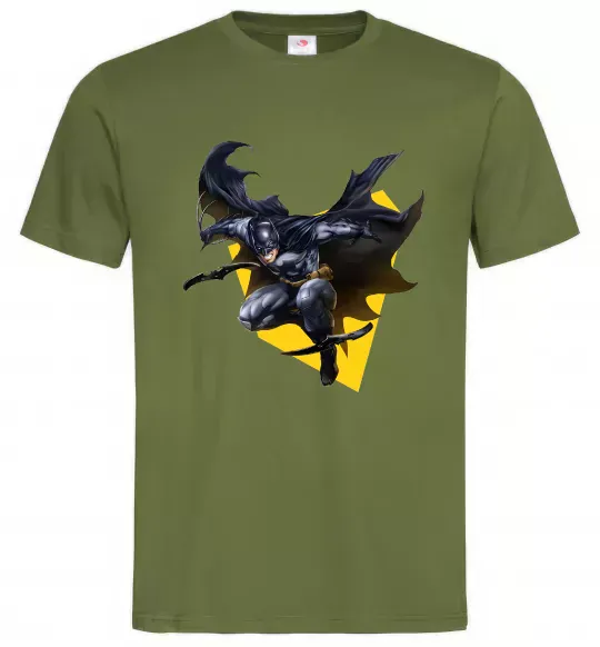 Мужская футболка Бетмен в польоті Оливковый фото