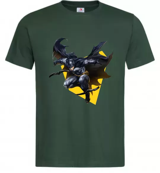 Мужская футболка Бетмен в польоті Темно-зеленый фото