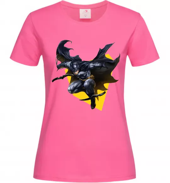 Женская футболка Бетмен в польоті Ярко-розовый фото