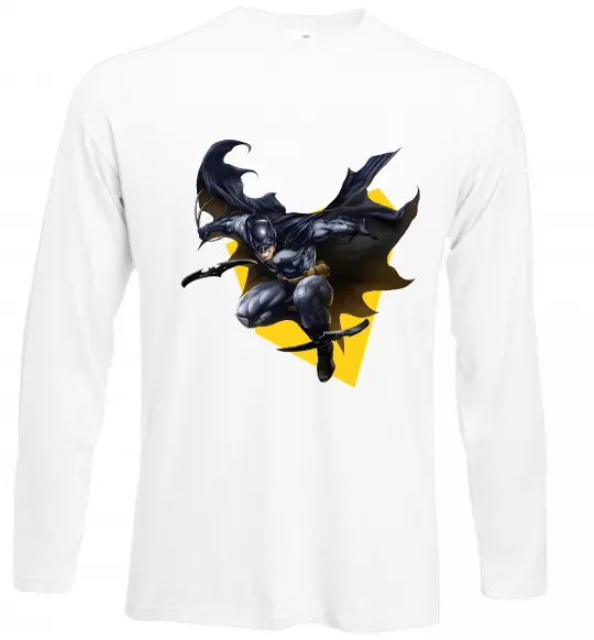 Лонгслив Бетмен в польоті Белый фото