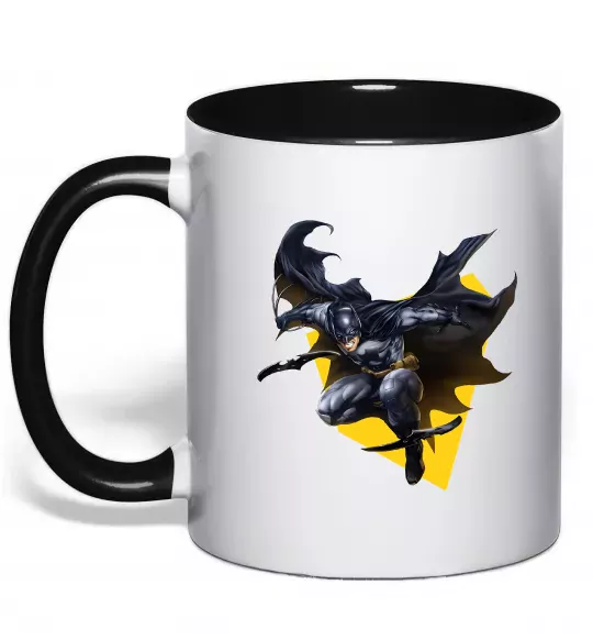 Чашка с цветной ручкой Бетмен в польоті Черный фото