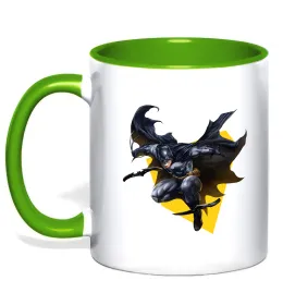 Чашка з кольоровою ручкою BATMAN логотип Чорний фото