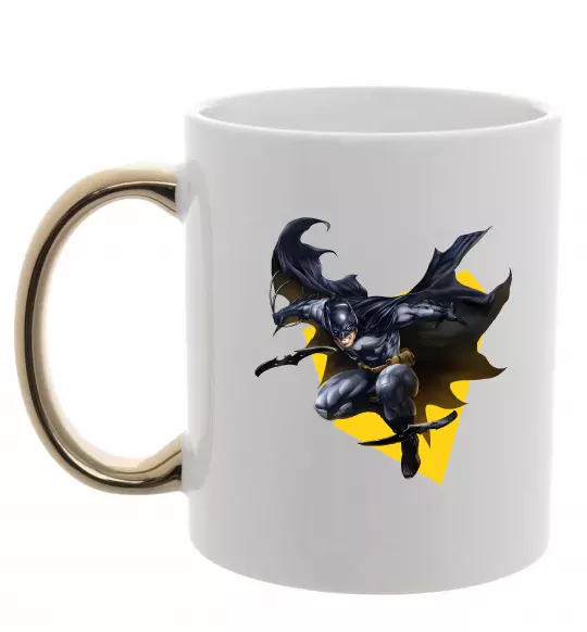 Чашка с цветной ручкой Бетмен в польоті Золото фото