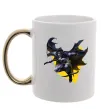 Чашка с цветной ручкой Бетмен в польоті Золото фото