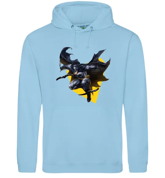 Чоловіча толстовка (худі) Бетмен в польоті Блакитний фото