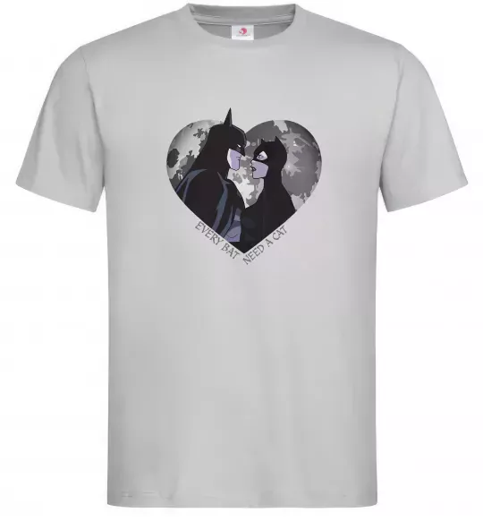 Чоловіча футболка Every bat need a cat Сірий фото