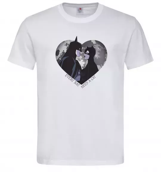 Чоловіча футболка Every bat need a cat Білий фото